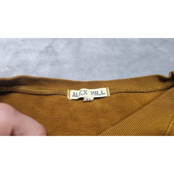 Alex Mill XL Tan Garment Dyed Lightweight Crew Neck Sweatshirt - Picture 3 of 9